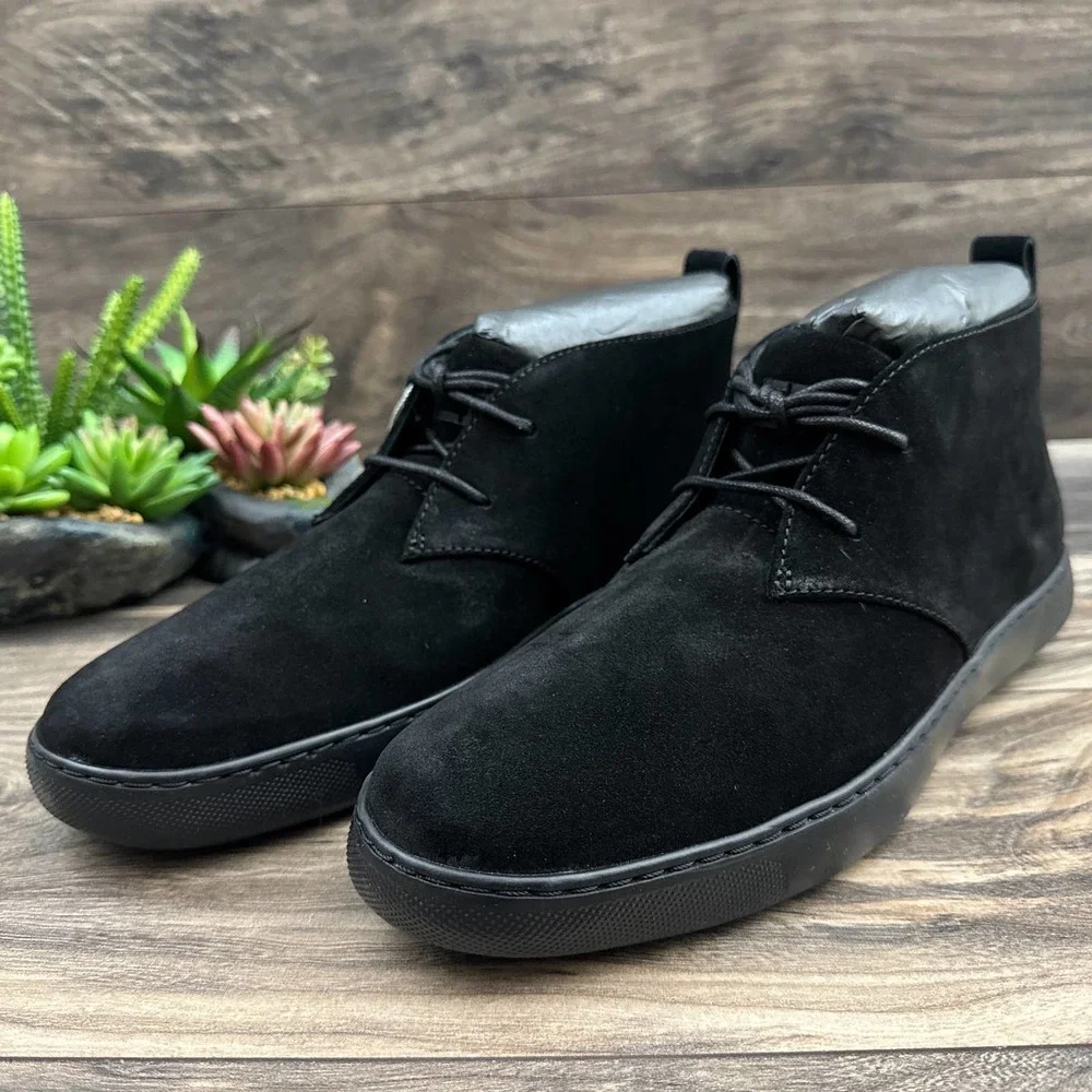 NIB FitFlop Zackery 10 43 Black Suede Lace Up Desert Boots